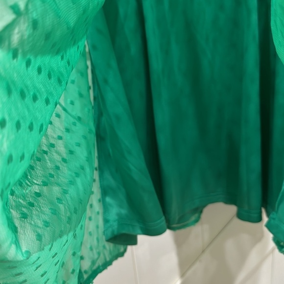 NWT Andre by Unit green rushed dress. Gorgeous! Size Large. Pit 19.5” length 34” - Picture 5 of 7